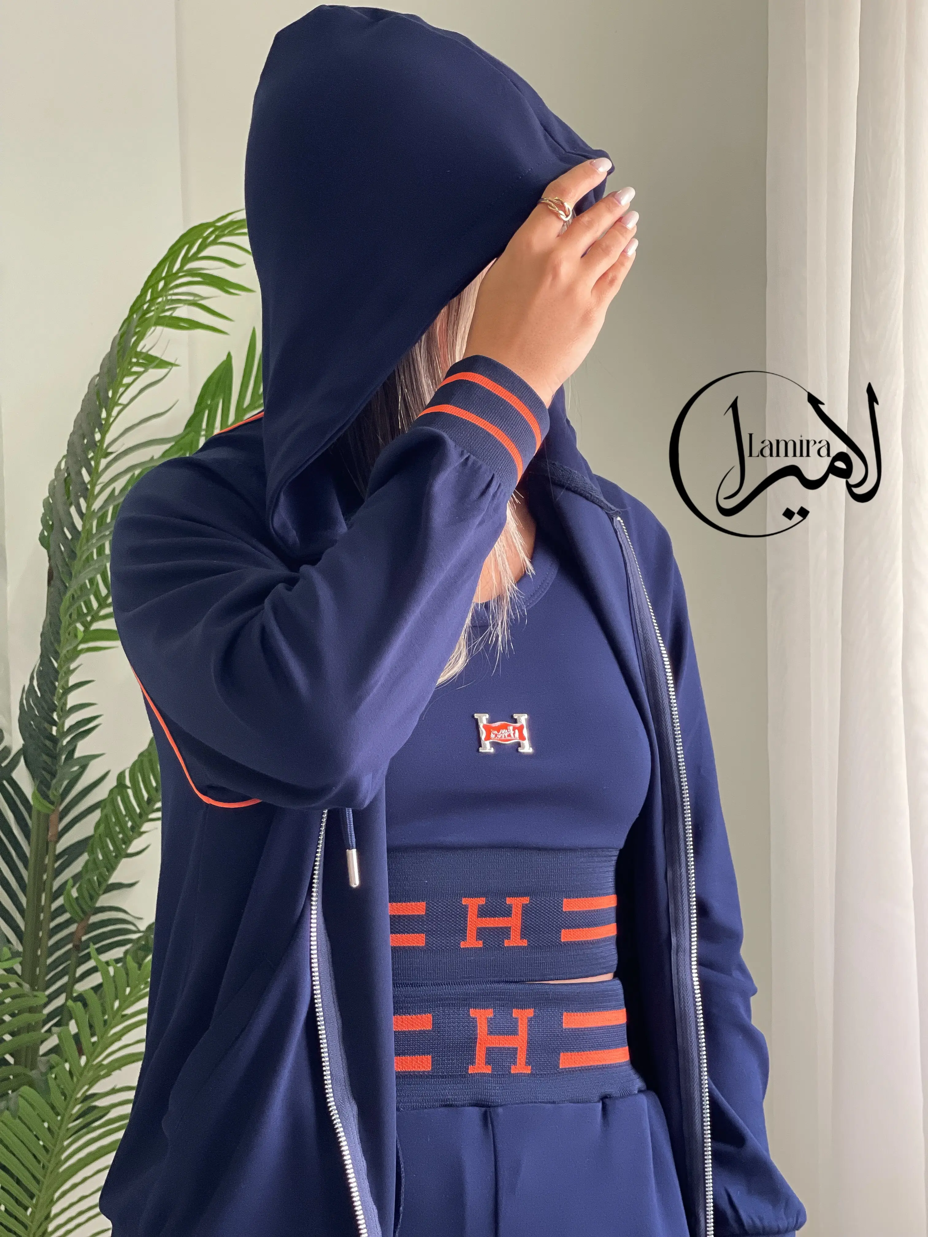 ست سه تیکه سوییشرت کلاه دار Hermes مستر ترک